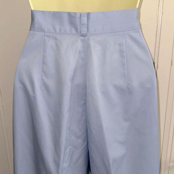Vintage 70s/80s Louis Ferrara Light Blue High Waisted Cotton/Polyester Pants - Picture 6 of 7